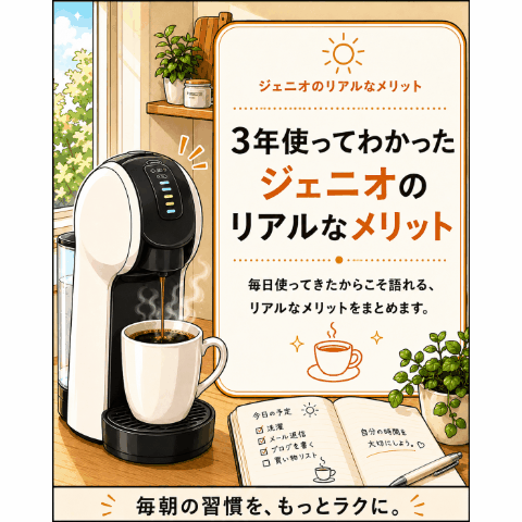 ドルチェグスト ジェニオを3年使って分かったメリット｜時短・洗い物ゼロ・味の安定