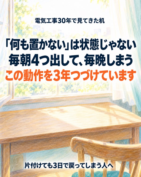 机の整理整頓ルール5選｜3日で戻る机を変える現場30年の置き場所術