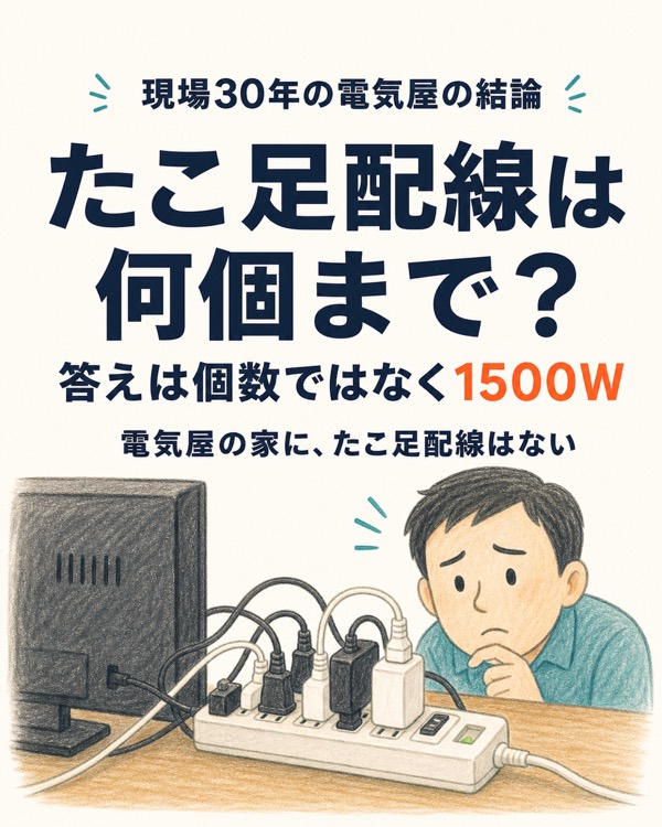 たこ足配線は何個まで？電気屋の家にたこ足はない【電気工事30年】