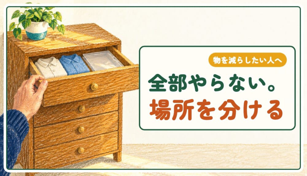 物を減らす方法|一度にやらない。私は場所を分けて1回10分くらい