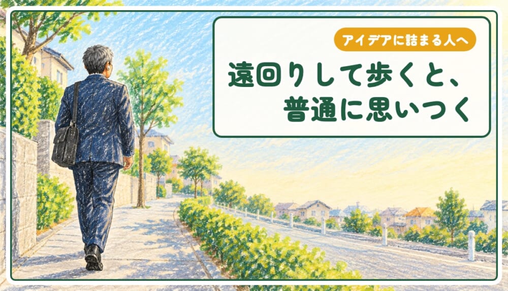 散歩でアイデアは浮かぶ|理由は分からない。でも毎日、遠回りして歩く
